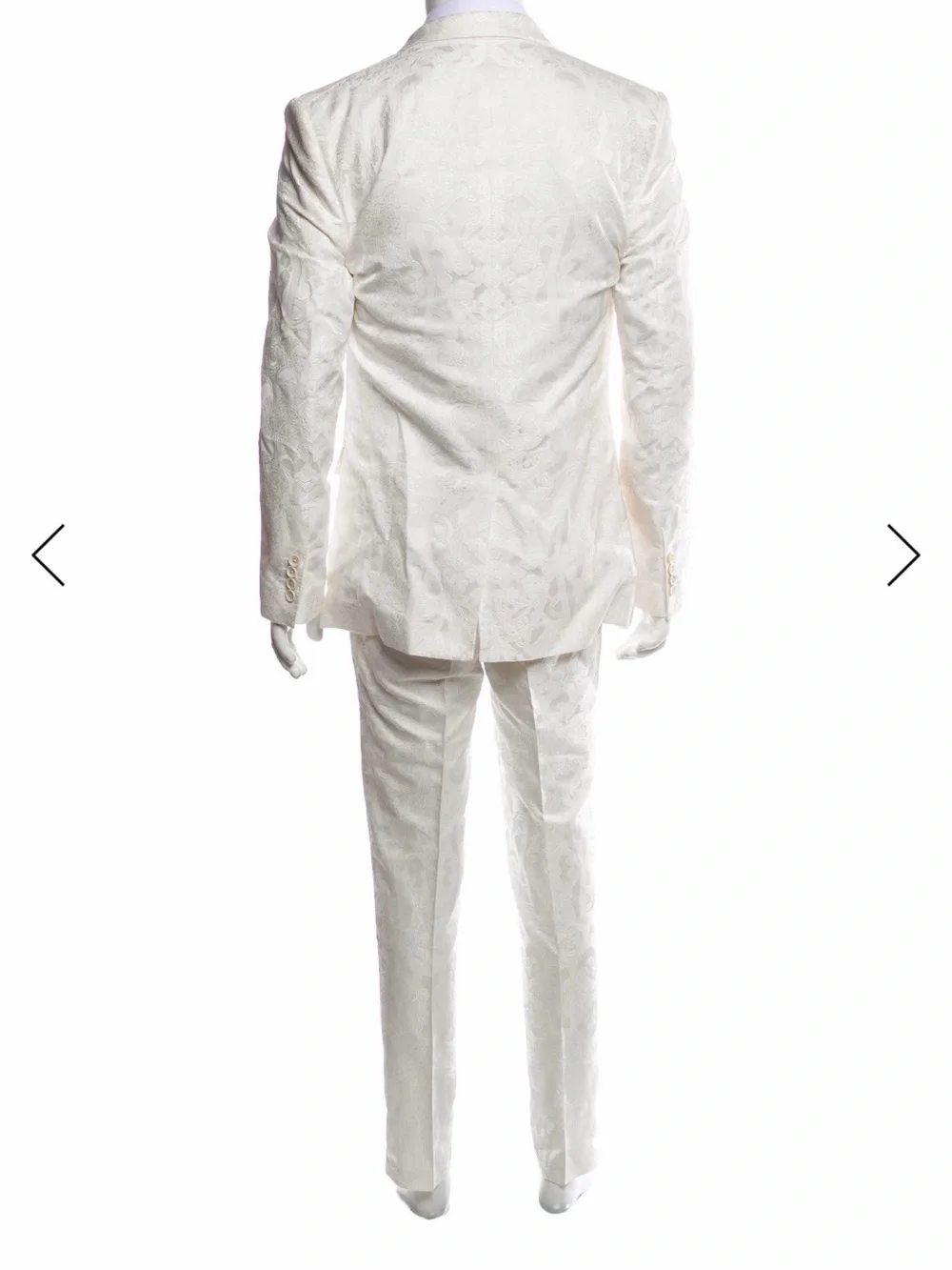 Dolce & Gabbana Off White Brocade Two-Piece Suit